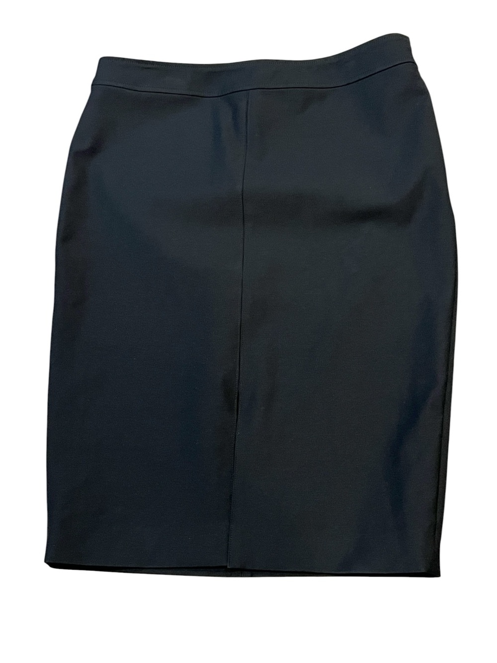 WHBM Classic Black Women's Pencil Skirt Size 12 Front Slit Work Office Corpcore - Picture 2 of 13